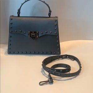 Pewter Handbag W/ Shoulder strap